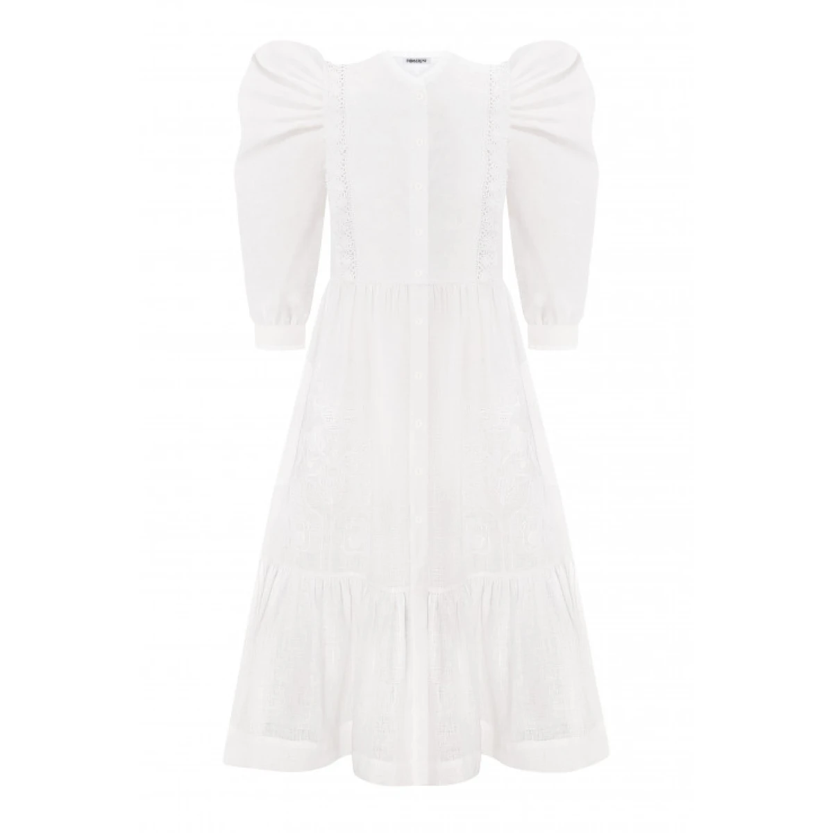 Foberini Family Tree White Midi Dress