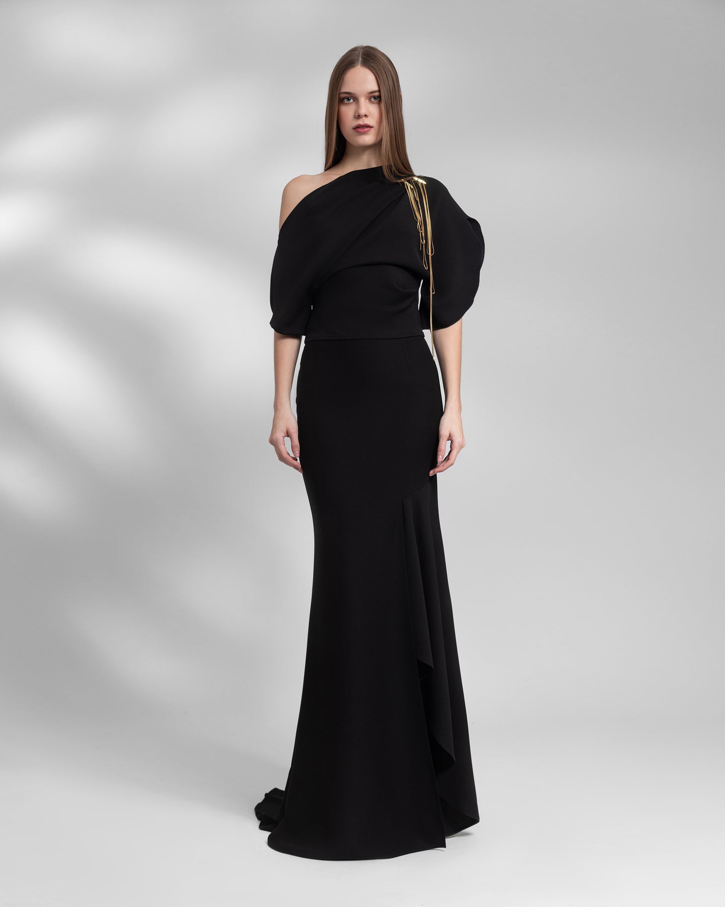 ocean blue dress BABARONI Chiffon Bridesmaid Dresses Plunging V-Neck Floor Black Dress Belt – Size:52 / 5XL Junior Prom