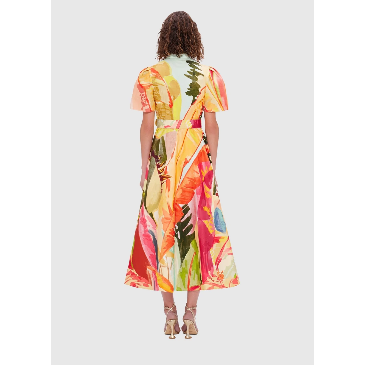 Bianca Short Sleeve Midi Dress - Rainforest Print