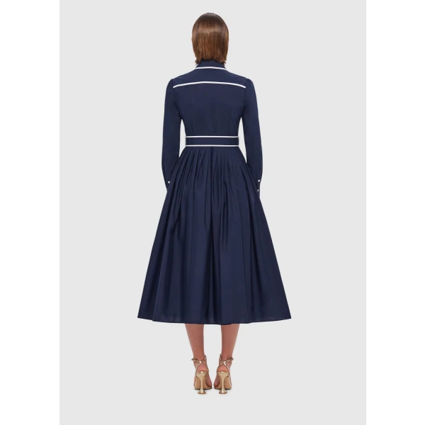 Veronica Shirt Midi Dress - Oxford Blue