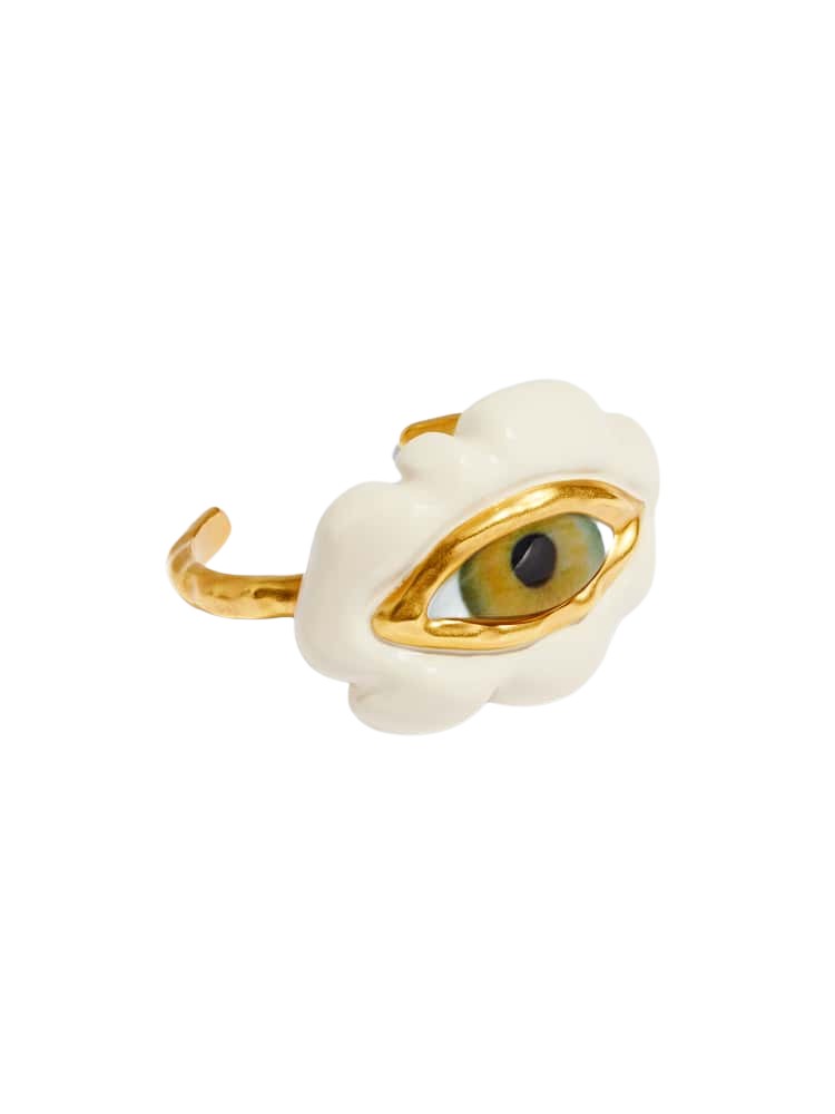 Schiaparelli Enamel Eye Bangle Bracelet