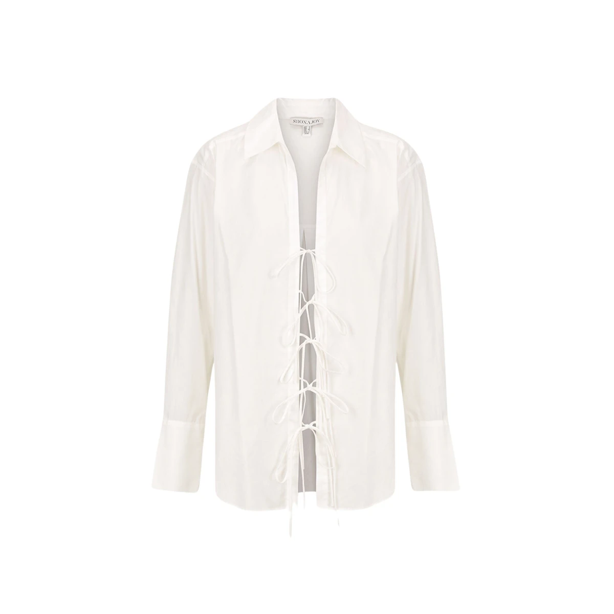 Shona Joy Amada Lace Up Shirt White93994 nobg