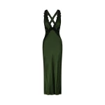 Shona Joy Camille Lace Cross Back Midi Dress Fern Black69917 nobg