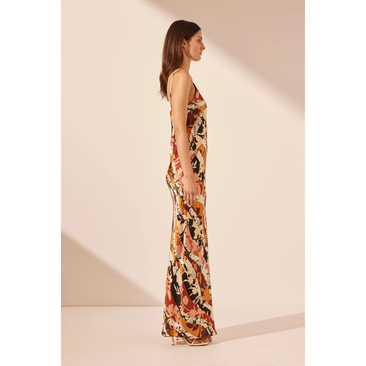 Shona Joy Cielo Silk Plunged Maxi Dress