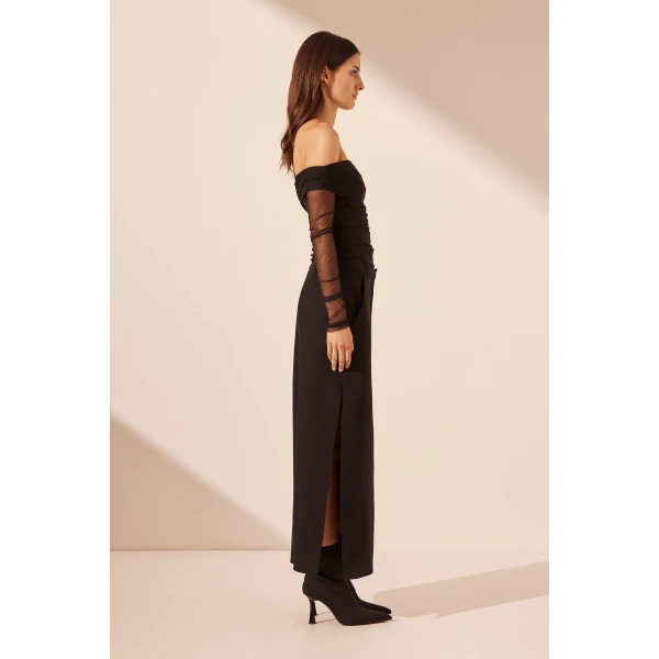 Shona Joy Irena Side Split Maxi Skirt - Black