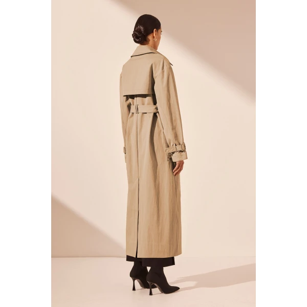 Shona Joy Kai Trench Coat - Khaki Beige