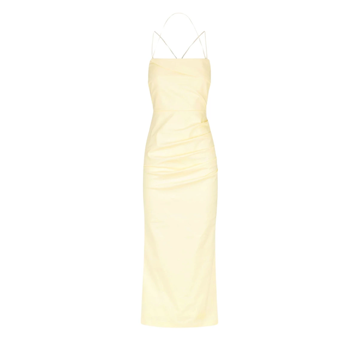 Shona Joy Lani Draped Cross Back Midi Dress Vanilla41066 nobg