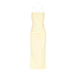 Shona Joy Lani Draped Cross Back Midi Dress Vanilla41066 nobg