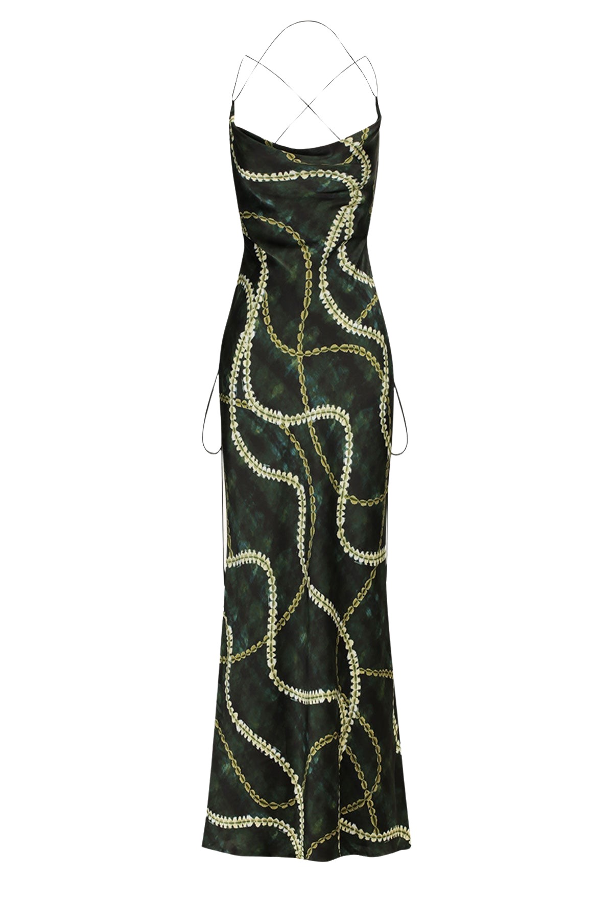 Shona Joy Noa Silk Cowl Neck Lace Up Maxi Dress58930 nobg