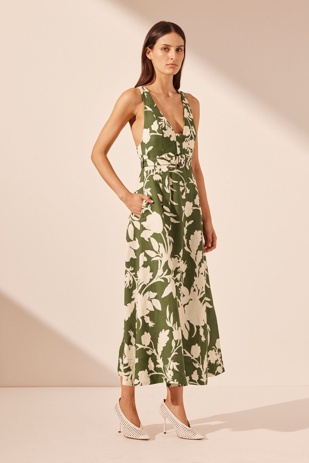 Sonja Dress White/Green