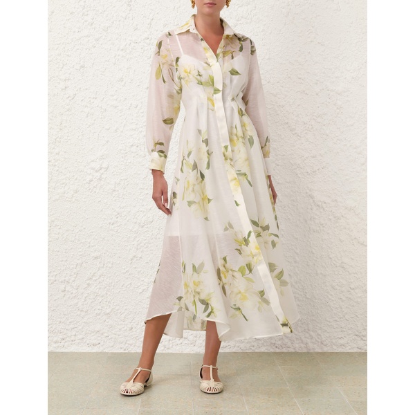 Zimmermann Harmony Draped Shirt Dress