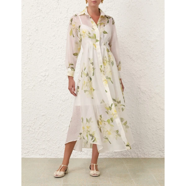 Zimmermann Harmony Draped Shirt Dress