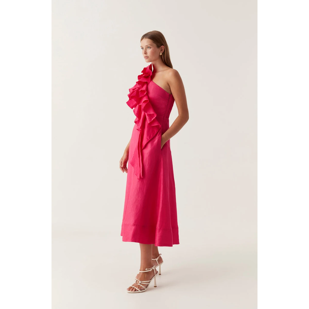 Adelia Ruffle Midi Dress