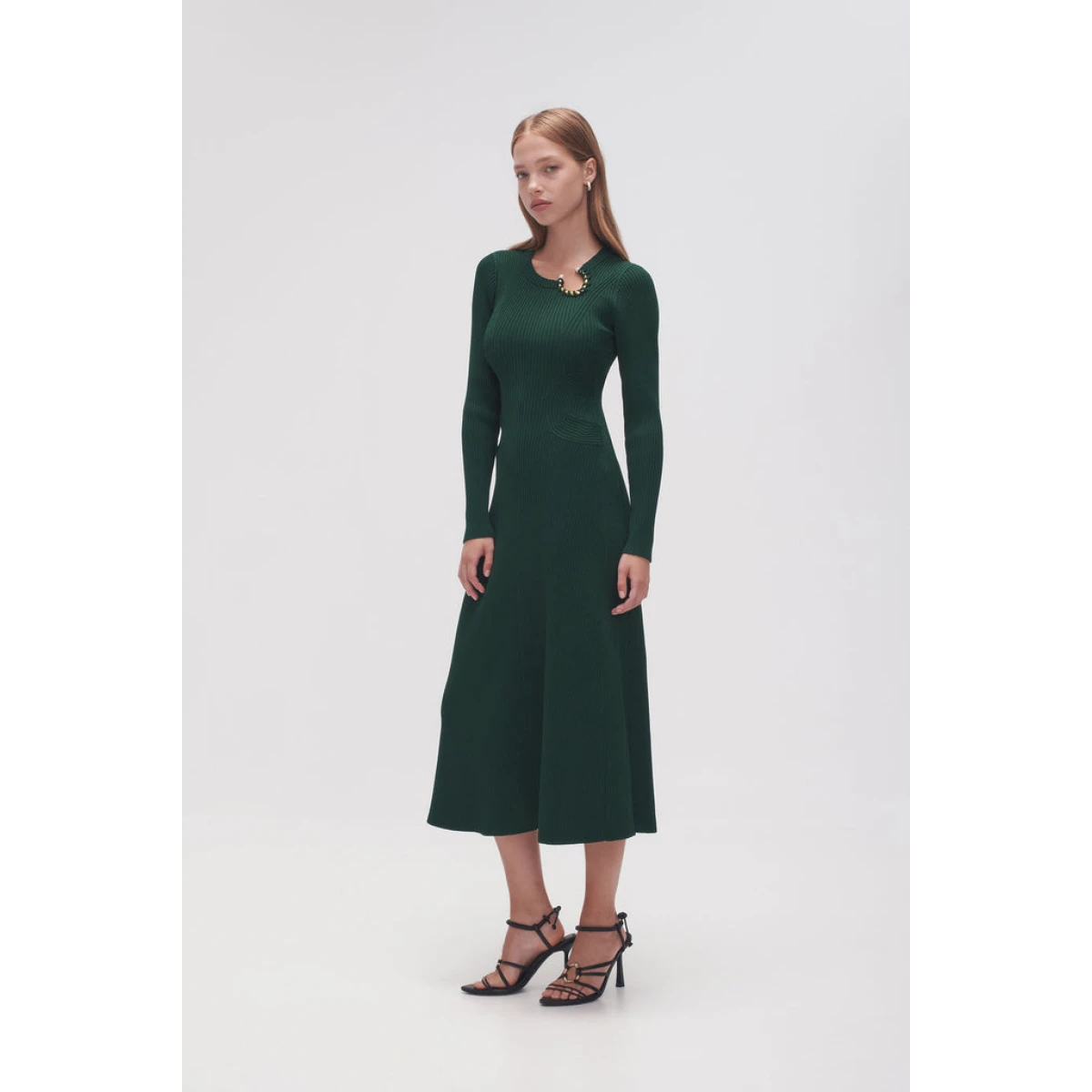 Crescent Knit Midi Dress