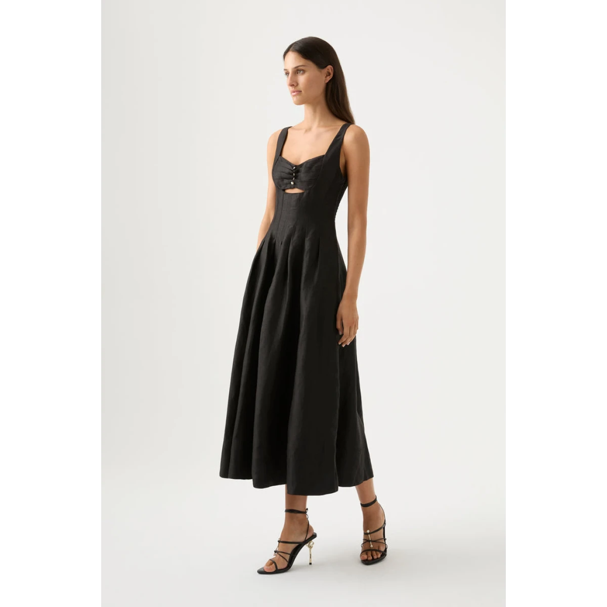 Divinity Pearl Pin Midi Dress