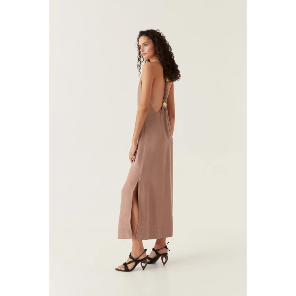 Intrigue Twist Back Midi Dress