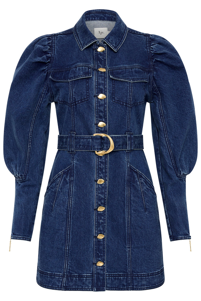 【Aje.】Maya Denim Midi Dress Maya Denim Midi Dress | Black | Aje – Aje ROW