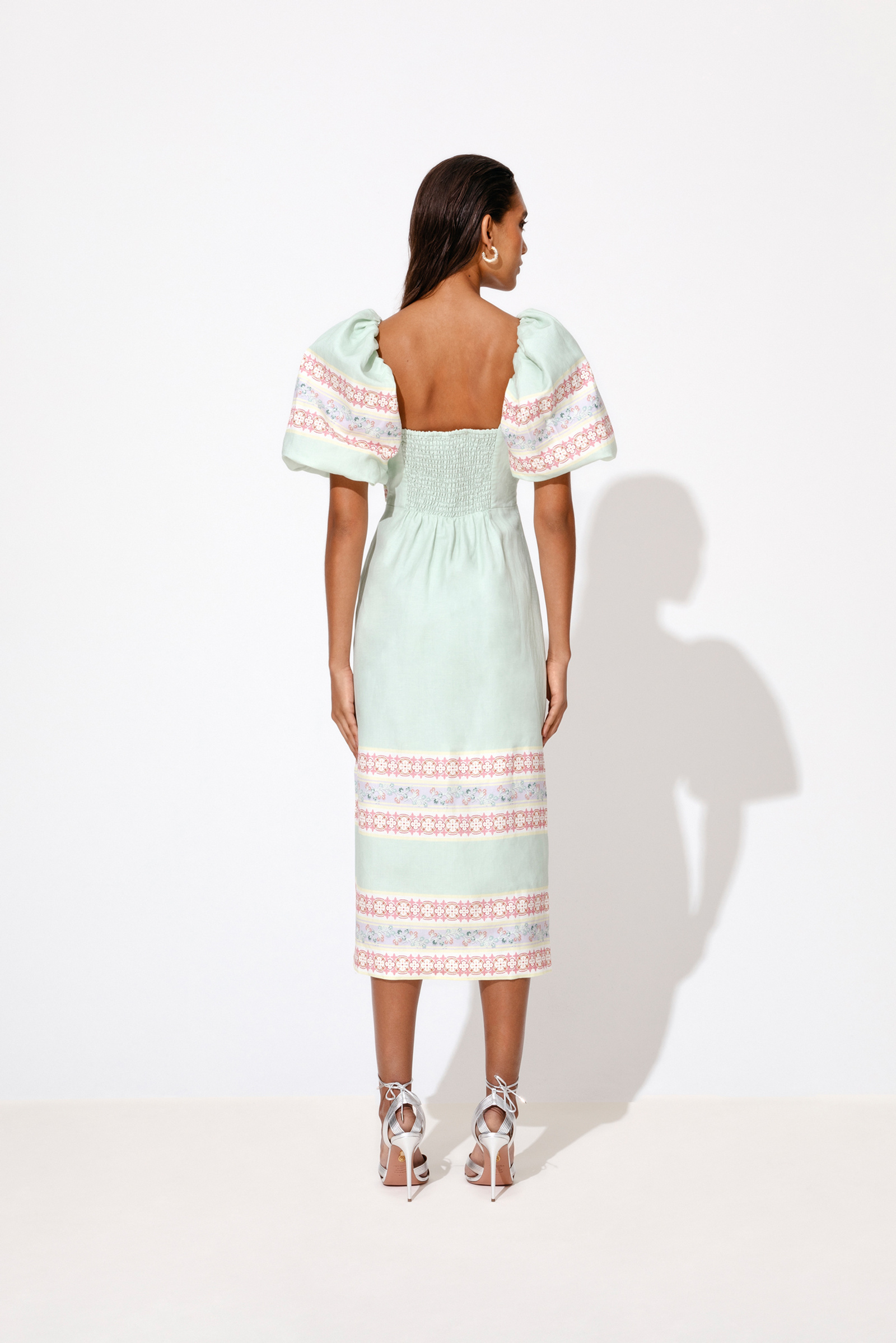 Malena Dress in Carved Petals Cobalt