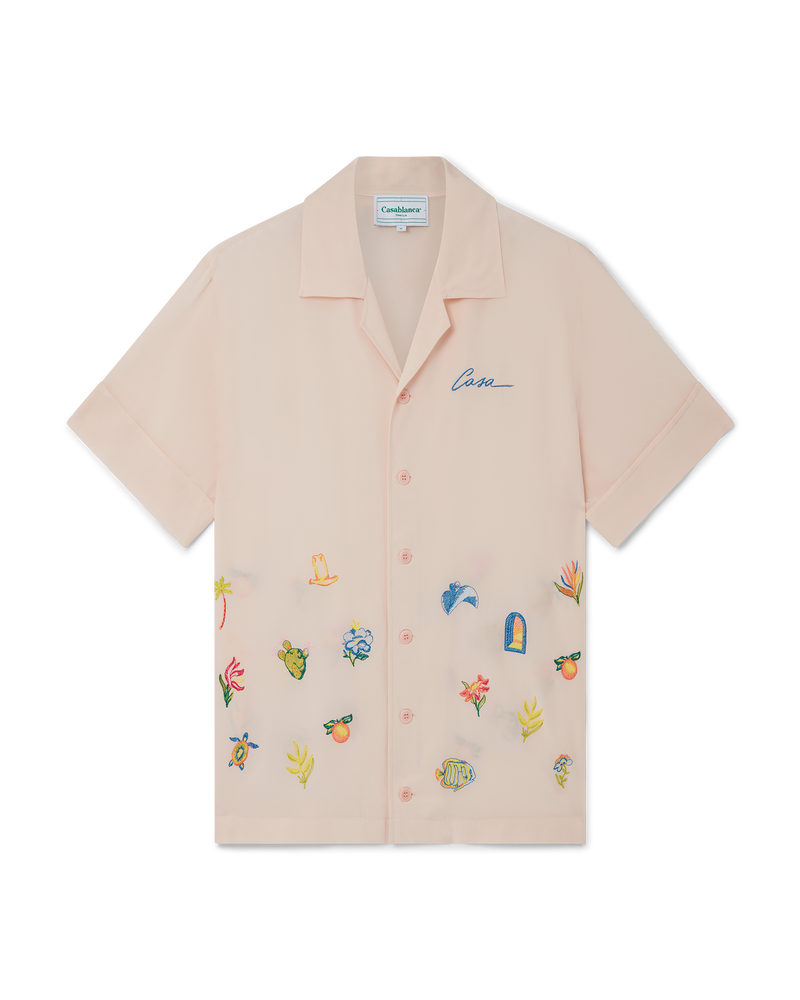 Casablanca Casa Icons Embroidery Silk Shirt