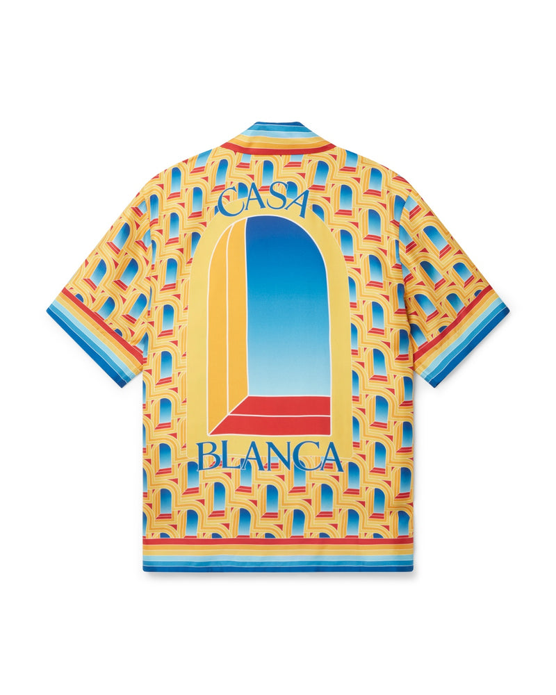 Casablanca L’Arche De Jour Cuban Collar Silk Shirt