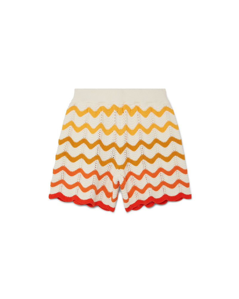 Casablanca Orange Gradient Crochet Shorts