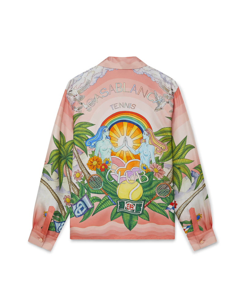 Casablanca Paix Et Amour Tennis Club Silk Shirt