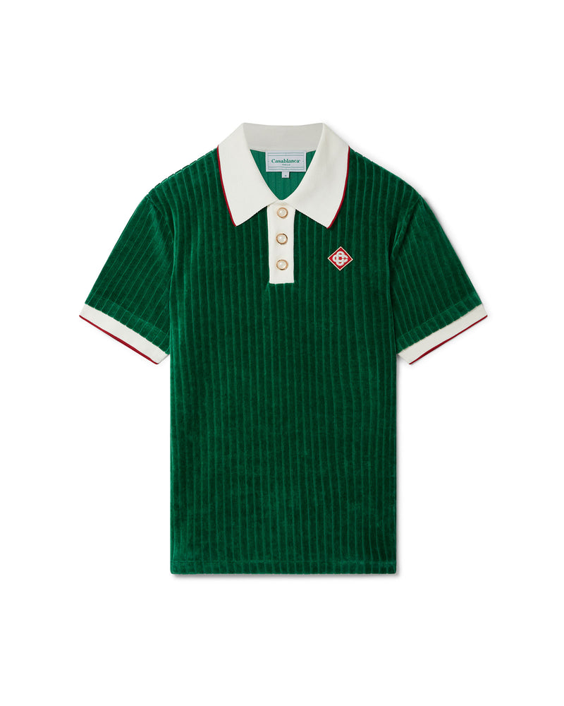 Casablanca Rib Velour Polo Shirt
