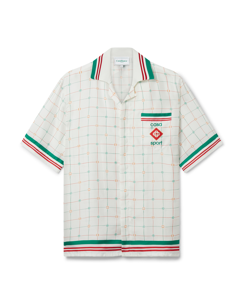Casablanca Tennis Club Check Silk Shirt