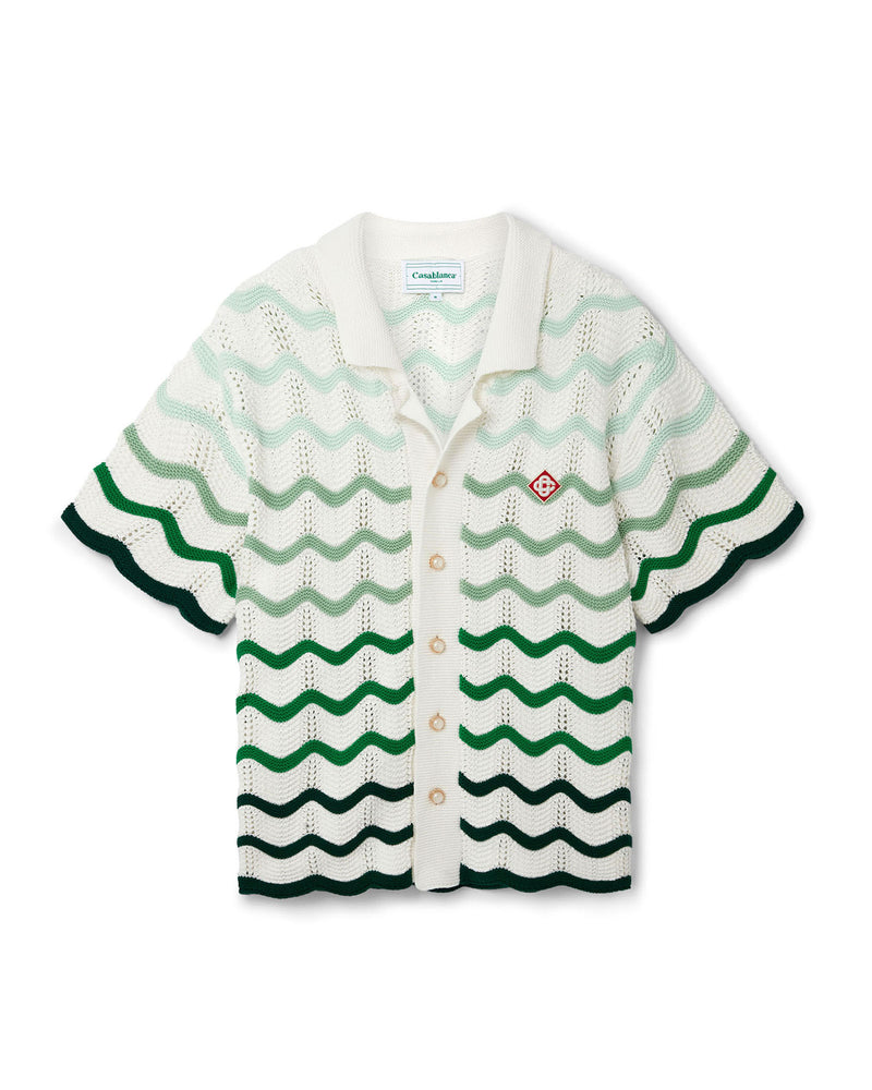 Casablanca Wavy Gradient Crochet Shirt