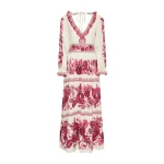 La DoubleJ Reina Dress Zodiac Placée Purple in Crepe Viscose, view 5