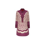 La DoubleJ Short Artemis Dress Fans Placée Purple in Faille, view 6