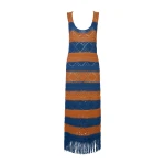 La DoubleJ The Yarn Dress Solid Blue Petrol in Cable Chain, view 5