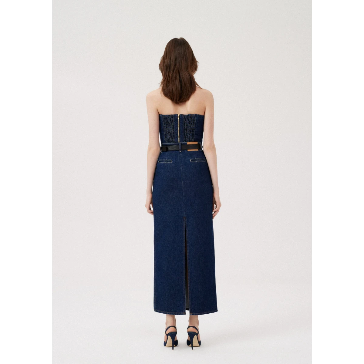 Magda Butrym Denim corset top in indigo