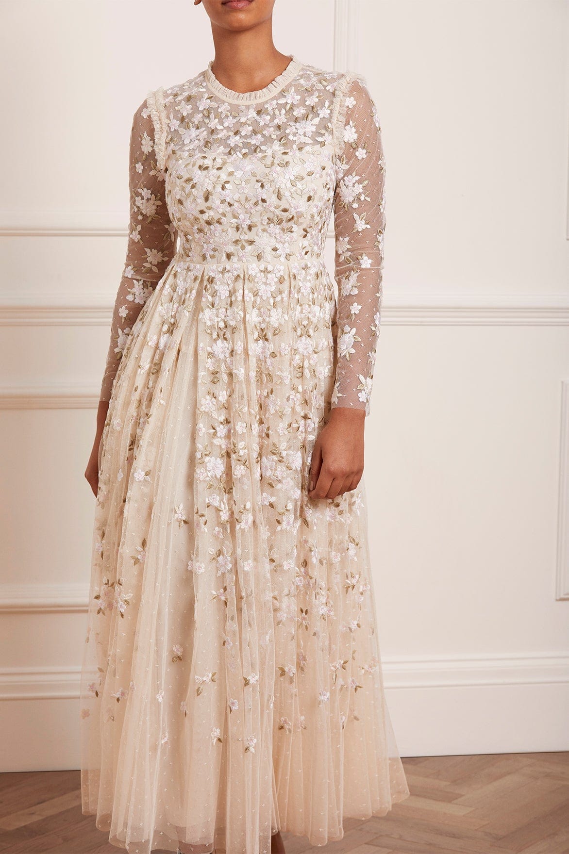 1 Pcs Ankle Length Dress With Thread work