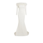 Safiyaa-Starlana-Ivory-Feather-Trimmed-Long-Dress53688_nobg