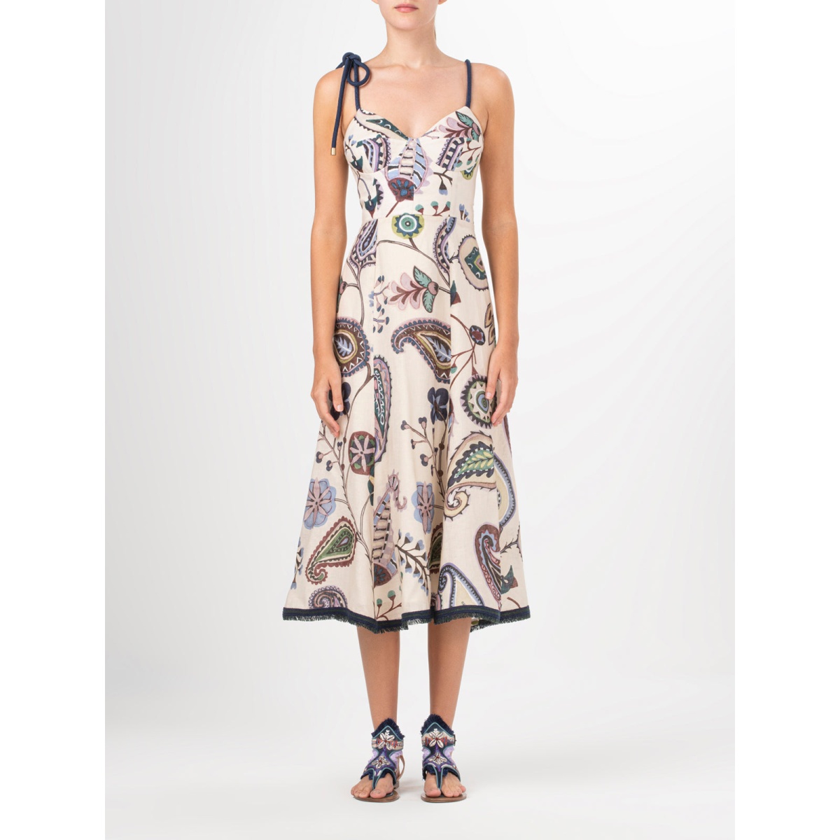 Dalil Dress Blue Green Paisley