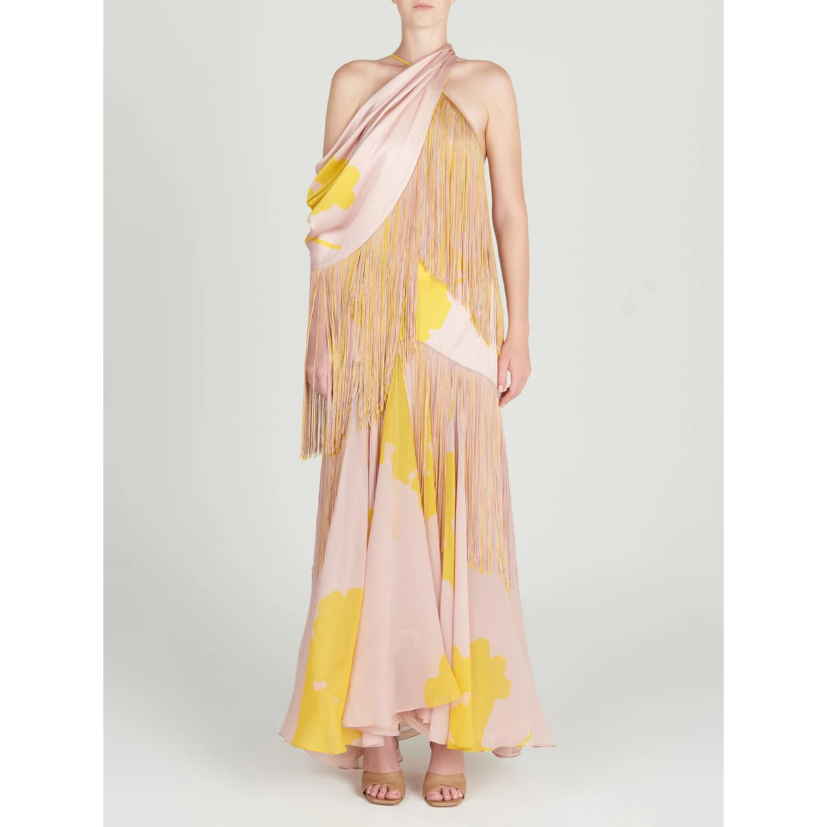 Parma Dress Yellow Nude Floral