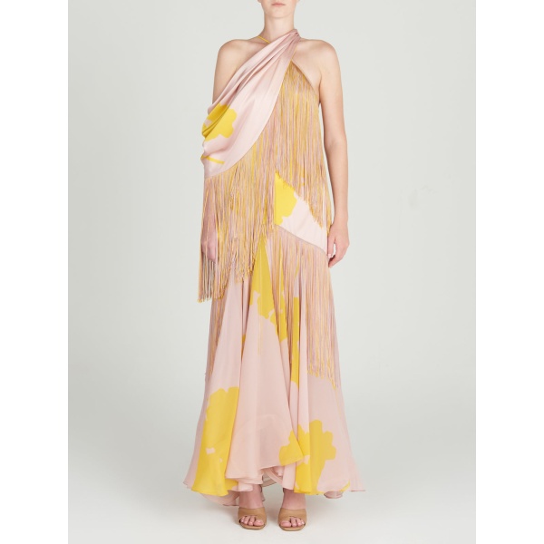 Parma Dress Yellow Nude Floral