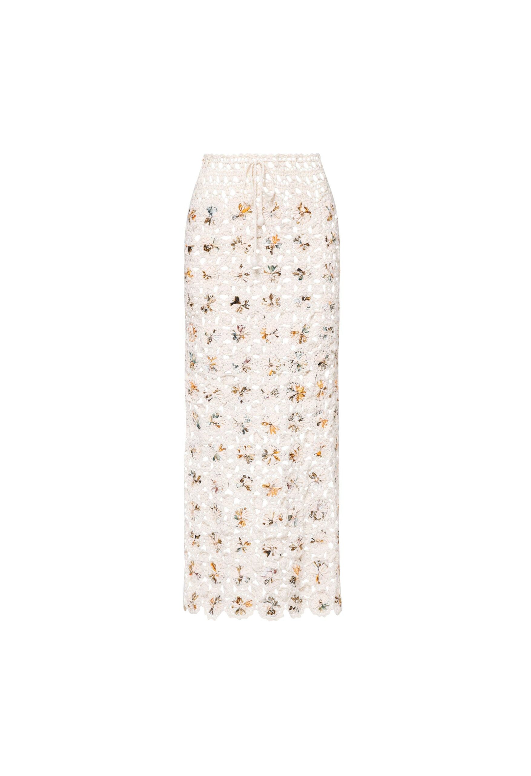 Agua By Agua Bendita Arroyo Caracola Embroidered Maxi Skirt
