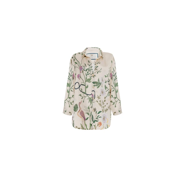 Agua By Agua Bendita Cecilia Paraiso Viscose Button Down Shirt