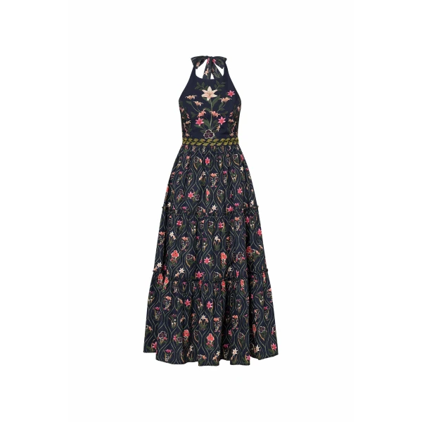 Agua By Agua Bendita Consuelo Pacifico Embroidered Midi Dress