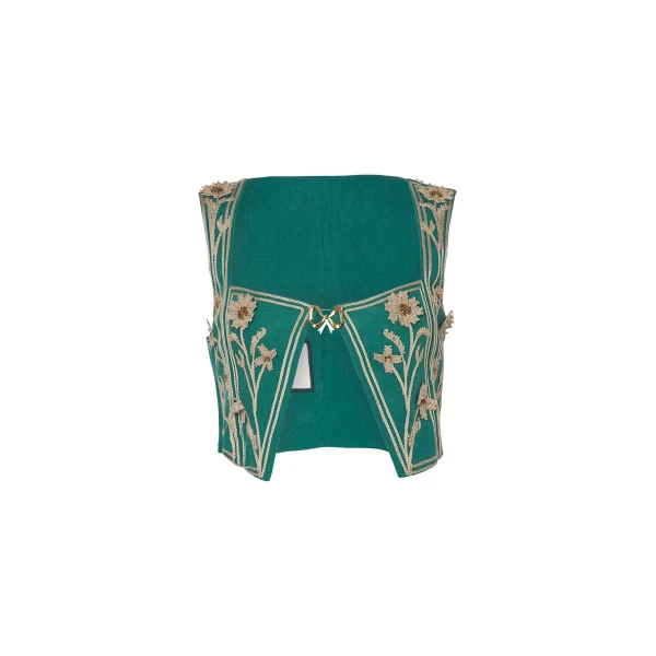 Agua By Agua Bendita Coralina Esmeralda Corset Top