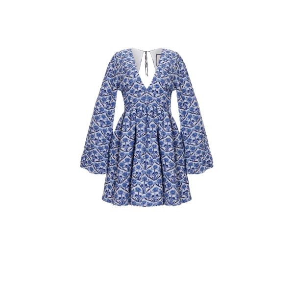 Agua By Agua Bendita Felicia Ventura Hand-Embroidered Cotton Mini Dress