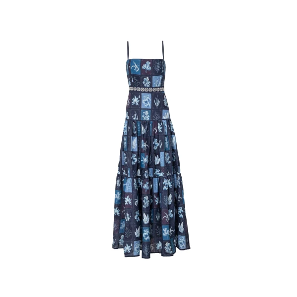 Agua By Agua Bendita Lima Algae Embroidered Maxi Dress