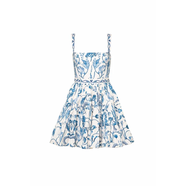 Agua By Agua Bendita Lima Mini Habitat Embroidered Mini Dress
