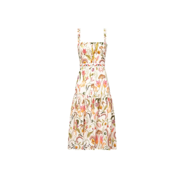 Agua By Agua Bendita Nispero Habitat Embroidered Midi Dress