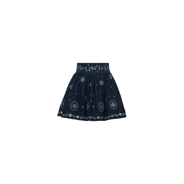 Agua By Agua Bendita Nori Relicario Embroidered Mini Skirt