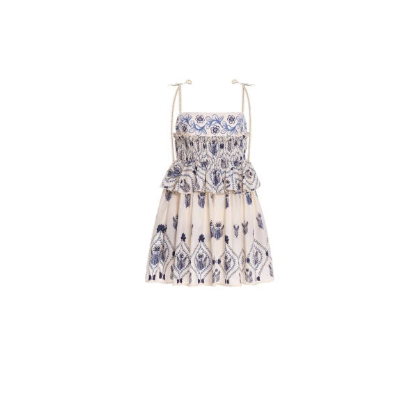 Agua By Agua Bendita Salvador Jarron Cotton Mini Dress