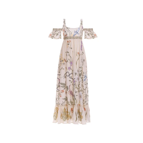 Agua By Agua Bendita Sueno Paraiso Linen Maxi Dress