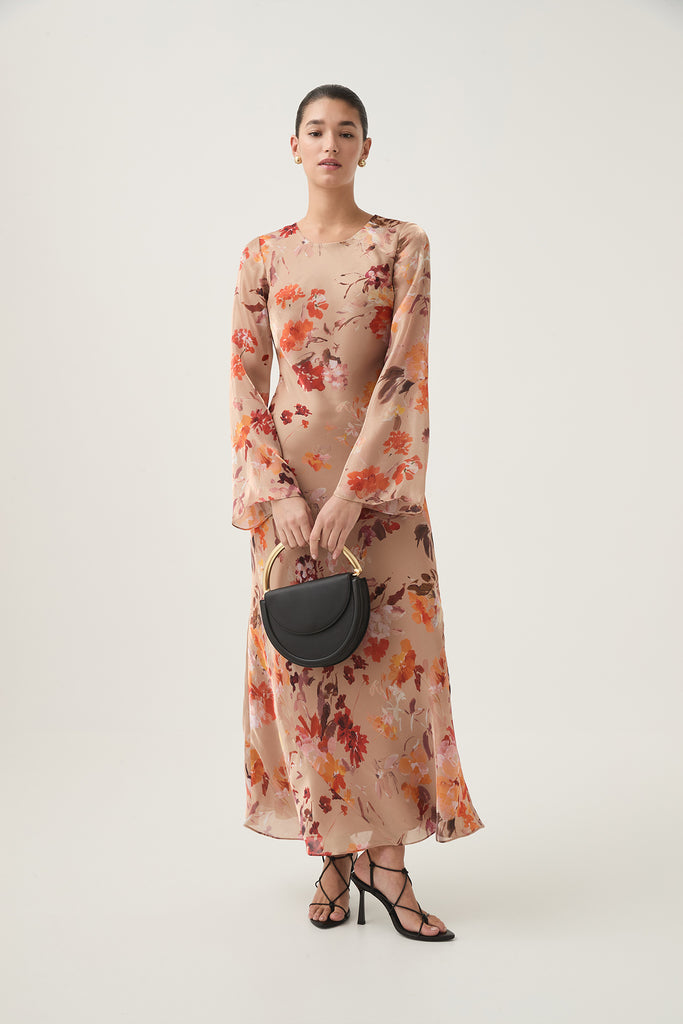 【Shona Joy】ビーズメッシュドレスiridescent double cowl maxi Iridescent Double Cowl Open Back Maxi Dress | Ivory
